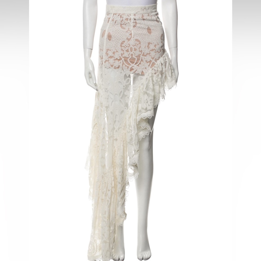 Bronx & Banco Lace Trim Asymmetrical Skirt xs